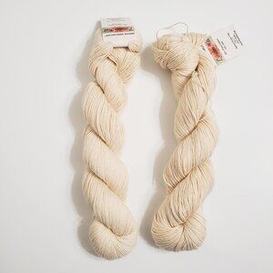 Bristol Yarn Gallery Lyndon Hill Lot of 2 Pima Cotton Silk 100 Cream 50g 218yds